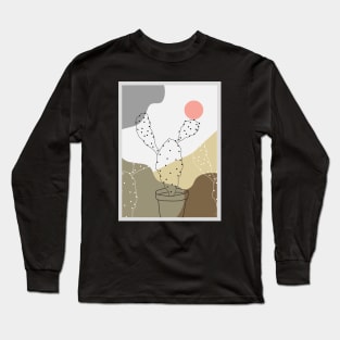 Abstract Desert Cactus Minimalist wall Art Long Sleeve T-Shirt